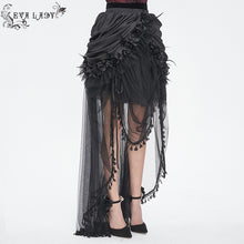 Load image into Gallery viewer, ESKT049 Gothic matte satin pleated soft mesh women long skirt