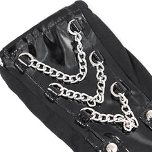 Load image into Gallery viewer, GE041 Women Mid-length patent leather punk gloves