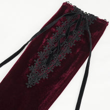 Load image into Gallery viewer, GE02502 Wine velvet strap gloves
