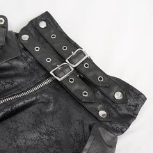 Load image into Gallery viewer, CT209 Cracked Faux Leather Men's Long Coat With Hanging Rivets studded bullet belt