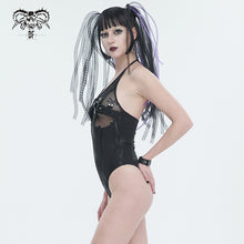 Load image into Gallery viewer, SST022 Skull Mesh Knit Halter Swimsuit