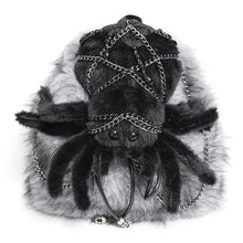 Load image into Gallery viewer, AS31802 Black and Grey Gothic Spider Plush Backpack