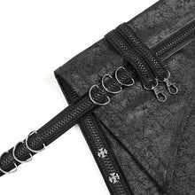 Load image into Gallery viewer, SKT244 Punk cracked leather lapel waistband skirt