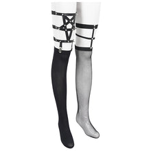 Load image into Gallery viewer, AS156 Inverted five-pointed Star Studded Stretch Band Asymmetrical Long Socks