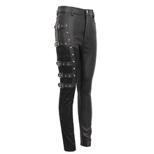 Load image into Gallery viewer, PT218 Women's asymmetrical faux leather trousers