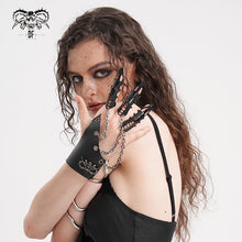 Load image into Gallery viewer, GE038 Punk Women Metal nail leather glove(single pc)