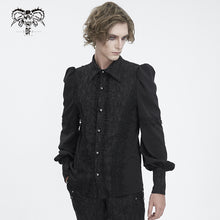 Load image into Gallery viewer, SHT121 Gothic men lantern sleeve floral shirt