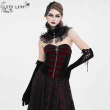 Load image into Gallery viewer, ECST006 Gothic color contrast lace up corset