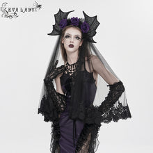 Load image into Gallery viewer, EAS039 Bat-Wing Headband with Long Veil