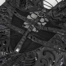 Load image into Gallery viewer, SKT173 Pentagram Printed Hollow Out Lace up Suspender Skirt