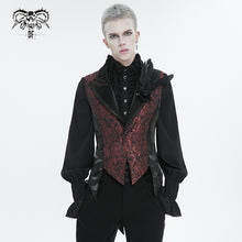 Load image into Gallery viewer, WT07602 wine Gothic jacquard peak lapel swallowtail men's suit vest