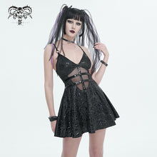 Load image into Gallery viewer, SKT173 Pentagram Printed Hollow Out Lace up Suspender Skirt