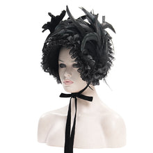 Load image into Gallery viewer, EAS022 Gothic long feather flower straw half hat