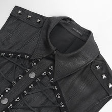 Load image into Gallery viewer, SHT134 Snake-print faux leather woven punk shirts