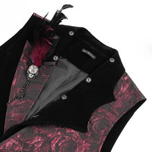 Load image into Gallery viewer, WT099 Gothic fur collar rose jacquard vest