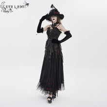 Load image into Gallery viewer, EGE005 Gothic-Style Velvet Long Gloves with Beaded Chain Embellishment