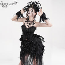 Load image into Gallery viewer, ECST00701 Gothic Pattern Jacquard Feather Rose Corset