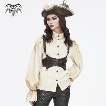 Load image into Gallery viewer, AS175 Punk brown imitation textured leather women corset