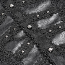 Load image into Gallery viewer, SHT14601 Black Gothic two-tone cashew jacquard long-sleeved shirt