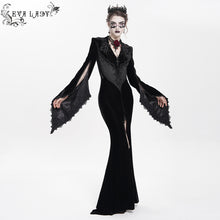 Load image into Gallery viewer, ECT02201 Slim-fit velvet long coat with slit sleeves
