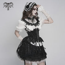 Load image into Gallery viewer, SHT15102 Lolita Shimmer Chiffon Pleated Short-Sleeve Blouse