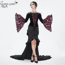 Load image into Gallery viewer, ETT03602 off-shoulder one-piece long-sleeved  gothic women's T-shirt