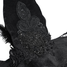 Load image into Gallery viewer, EAS043 Polka-Dot Wizard Hat with Long Tassels, Feathers and Rose