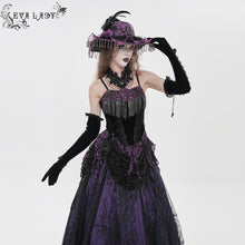 Load image into Gallery viewer, ECST01402 Gothic Corset with Long Beaded Tassels at the Bust