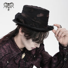 Load image into Gallery viewer, AS28501 Gothic Hand-Painted Top Hat with Side Ruffles and Tassels