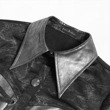 Load image into Gallery viewer, SHT143 Long-sleeved faux leather shirt with random lines patterns
