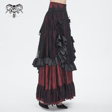 Load image into Gallery viewer, SKT19802 Black and red Gothic Paisley High Waist Skirt