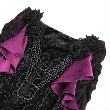Load image into Gallery viewer, SKT23602 Black And Purple Gothic embossed velvet fishtail skirt