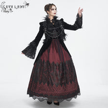 Load image into Gallery viewer, ESKT04502 Black and red Gothic suspender dress