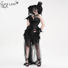 Load image into Gallery viewer, ECST00701 Gothic Pattern Jacquard Feather Rose Corset