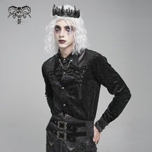 Load image into Gallery viewer, SHT149 Embossed Velvet Gothic Long Sleeve Shirt