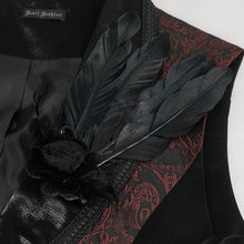 Load image into Gallery viewer, WT07602 wine Gothic jacquard peak lapel swallowtail men's suit vest