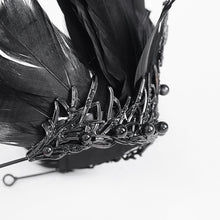 Load image into Gallery viewer, AS183 black feather crown