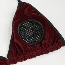 Load image into Gallery viewer, SST02502 red Pentagram Velvet sexy lingerie