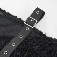 Load image into Gallery viewer, SR015 Plush mesh off-the-shoulder short sweater with chain