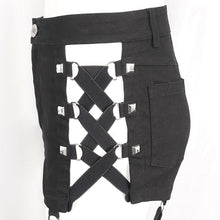 Load image into Gallery viewer, PT235 side hollow out rhombus mesh and herringbone pattern decoration Suspender trousers
