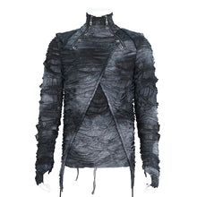 Load image into Gallery viewer, TT275 Punk tie-dyed hooded big ripped men's T-shirt