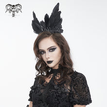 Load image into Gallery viewer, AS183 black feather crown
