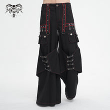 Load image into Gallery viewer, PT245 Twill material contrasting red thick thread wide leg men's pants