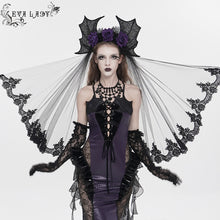 Load image into Gallery viewer, EAS039 Bat-Wing Headband with Long Veil