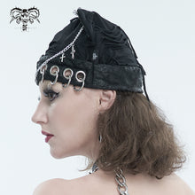 Load image into Gallery viewer, AS145 Punk torn big holes cat ear hat with chain