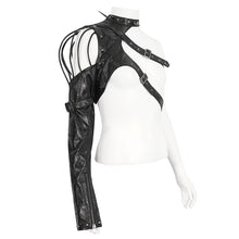 Load image into Gallery viewer, AS18201 Black Punk halter single shoulder women short jacket