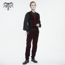 Load image into Gallery viewer, PT22602 Wine Gothic high waist chenille men's trousers