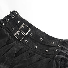 Load image into Gallery viewer, SKT210 Punk asymmetric black and red skirt