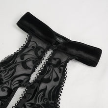 Load image into Gallery viewer, TT239 Inverted five-pointed star flocking strapless long sleeves T-shirt