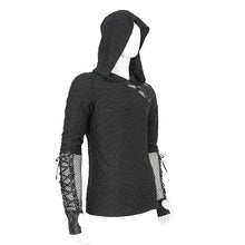 Load image into Gallery viewer, TT251 Punk wild grain knitted hooded men's T-shirt